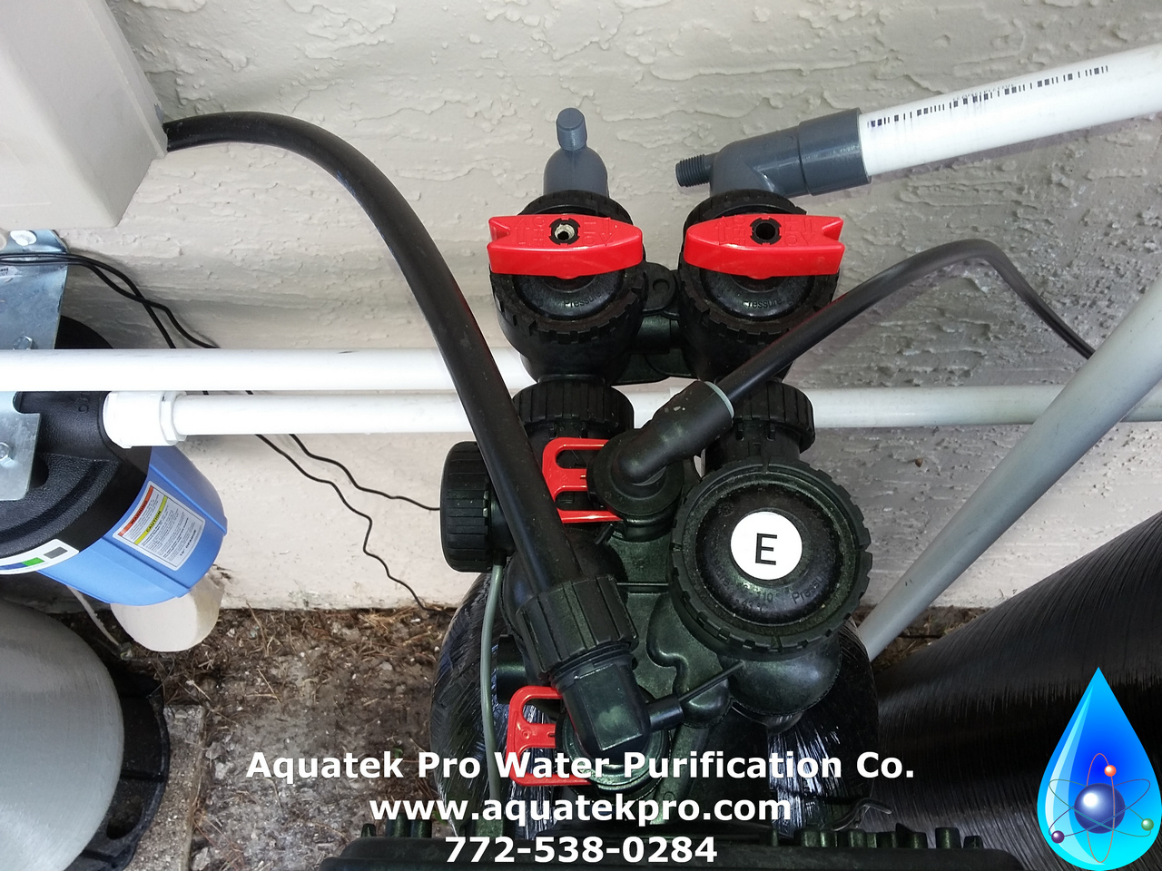 Aquatek water softener showing by-pass included on Pro series systems